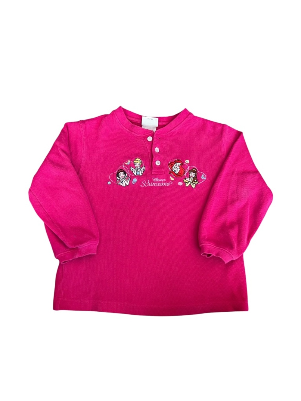 Vintage Disney Princess Embroidered Long-Sleeve Henley Small
